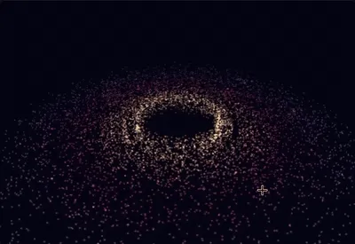The Nebula experiment, a swirling particle galaxy